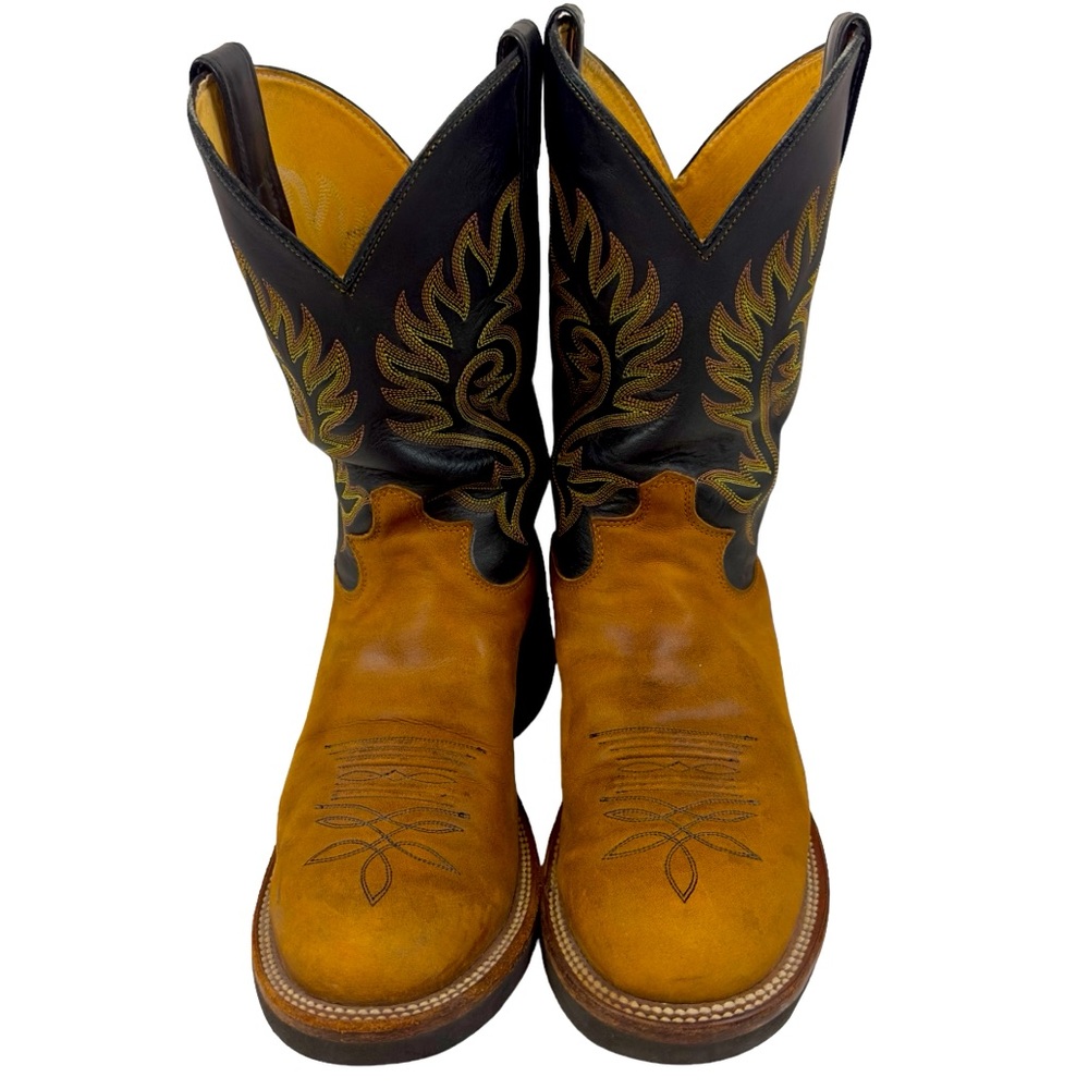 Justin Boots Black and Tan Cowboy Boots
